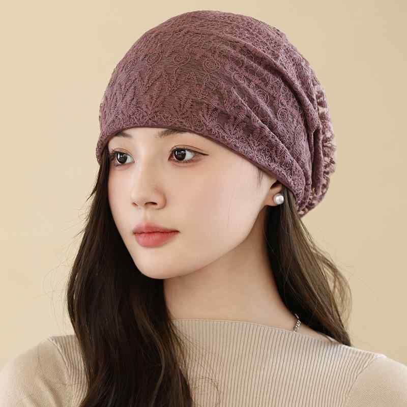 ビーニー レディース レース 薄手 ニット ルーズシルエット 深め カジュアル 普段使い 紫外線対策 通気..