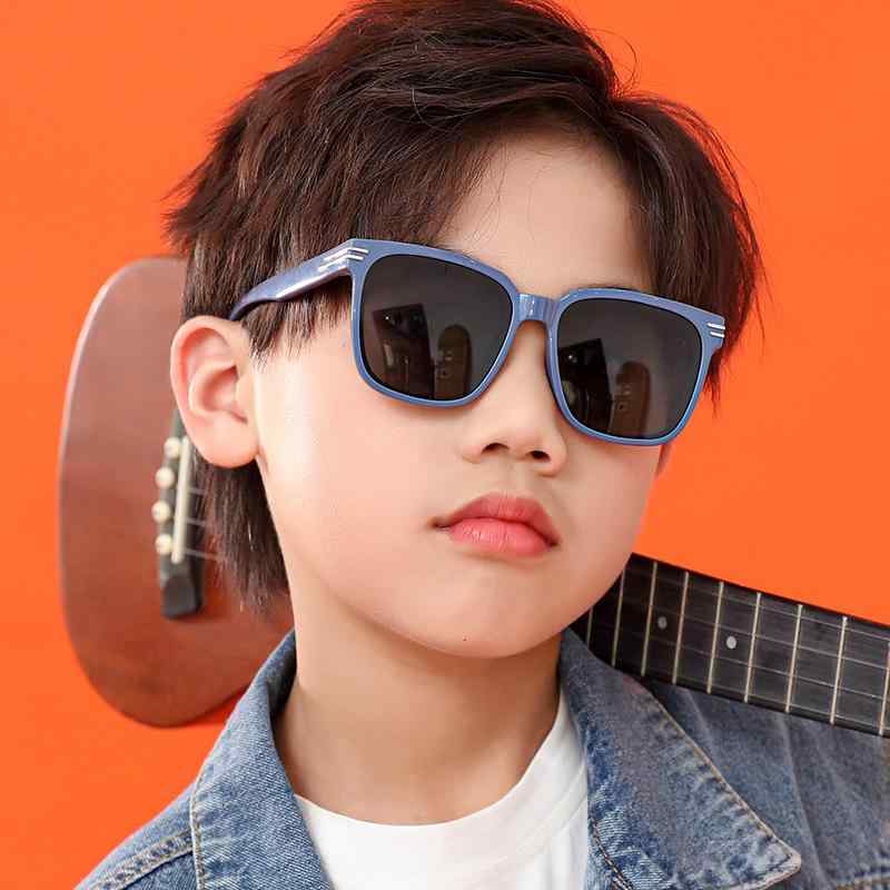 サングラス キッズ 子供用 男女兼用 偏光レンズ UV400 UVカット スクエアフレーム レトロデザイン TACレンズ TPEE素材 アウトドア レジャー 紫外線対策 アイウェア