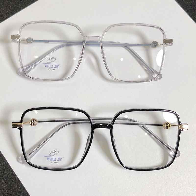 メガネ 男女兼用 TR90 軽量 柔軟 スクエア レトロ クラシック ビッグフレーム ブルーライトカット UVカット 度なし 伊達メガネ PC用 スマホ用 普段使い