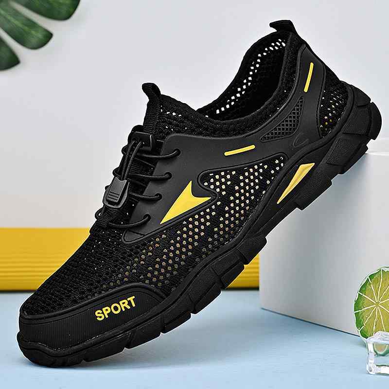 シューズ メンズ メッシュスニーカー 夏用 通気性 軽量 靴 普段使い アウトドア 登山 ウォーキング トレッキング スポーツ カジュアル 滑り止め ラバーソール