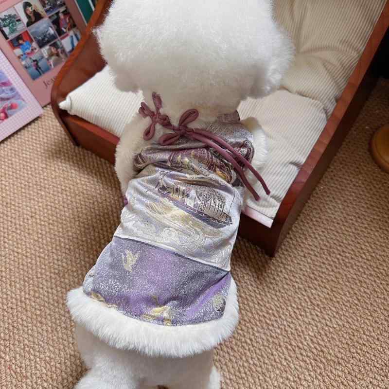 犬服 ドッグウェア 中華風 ビションフリーゼ テディ ヨークシャテリア 冬用 あったか 防寒 中綿ベスト ..