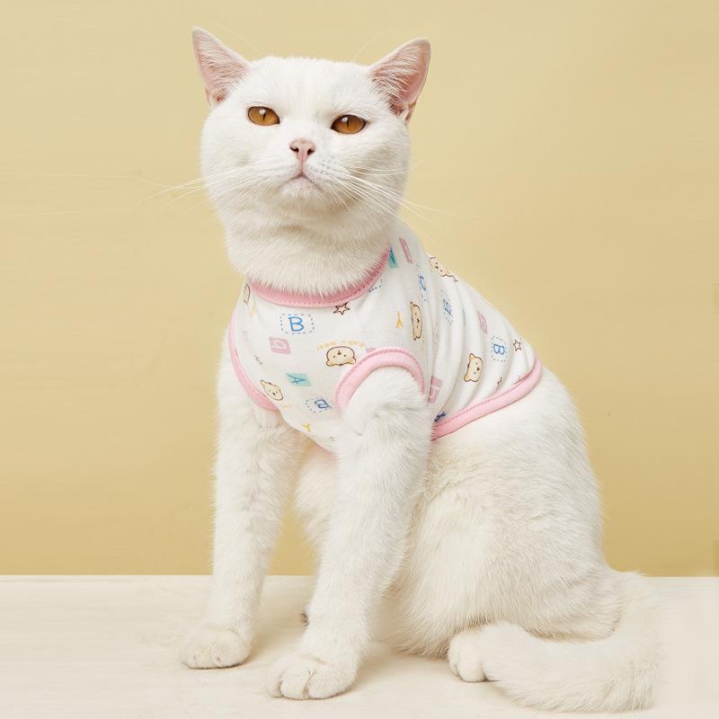 ペットウェア 小型犬 猫用 オールシーズン キャラクター柄 かわいい コットン ベスト タンクトップ 散歩 お出かけ 普段着(x2)