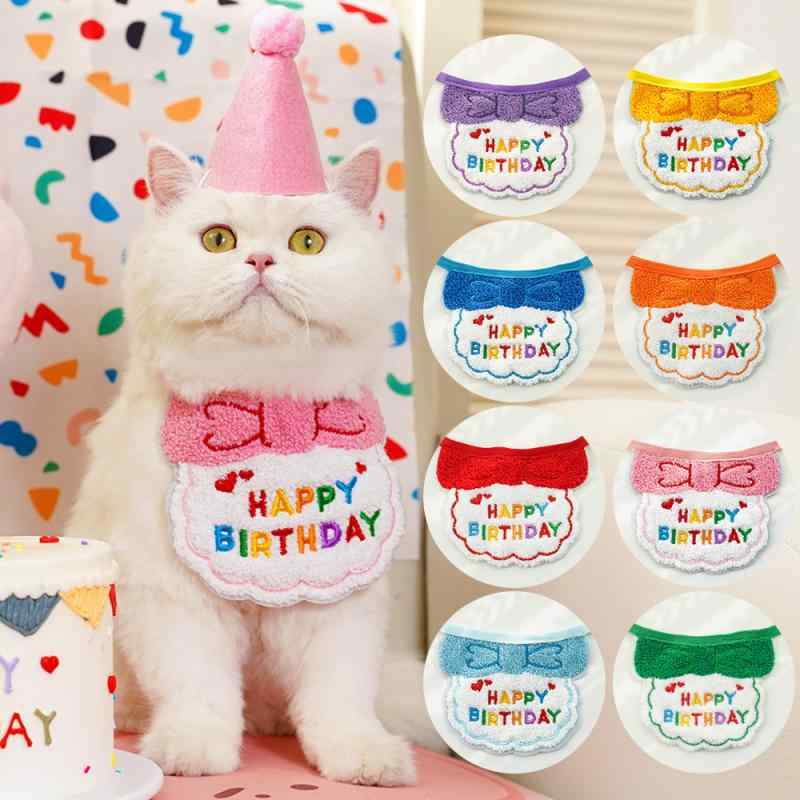 ペット用 犬 猫用 誕生日パーティー 記念日 イベント 三角帽子 コーンハット スタイ よだれかけ バンダナ カラフル ポリエステル かわいい おしゃれ 装飾品