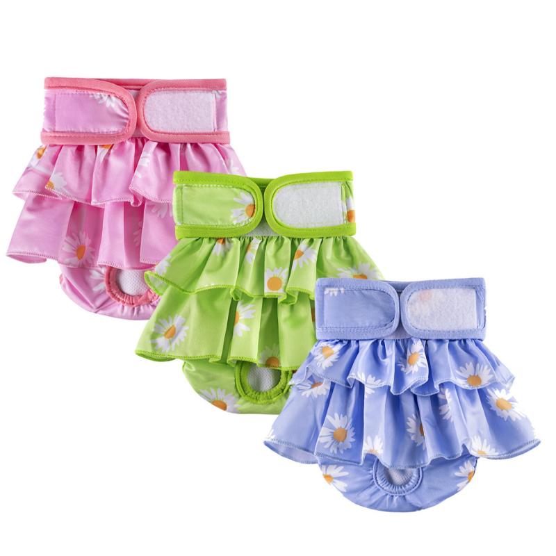 犬用 生理パンツ メス犬用 マナーパンツ 吸水 防漏 オムツ コットン製 大型犬 中型犬 小型犬対応 スカ..