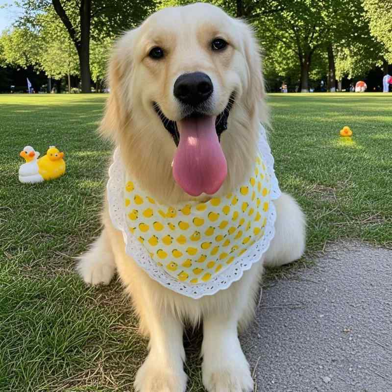 ペット 犬 猫用 よだれかけ ビブ バンダナ スカーフ 中型犬 大型犬 小型犬 ボーダーコリー コーギー ゴールデンレトリバー サモエド 柴犬 厚手 撥水 首輪アクセサリー アヒル柄 イチゴ柄 春秋