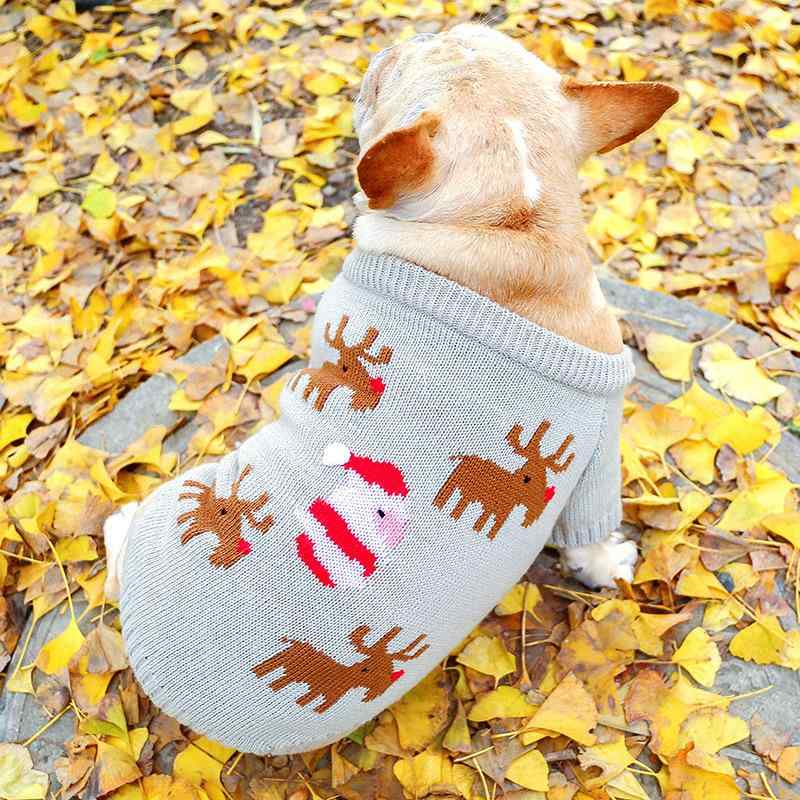 ペット服 犬 猫 クリスマス トナカイ柄 セーター ニット フレンチブルドッグ 小型犬 中型犬 ポリエステ..