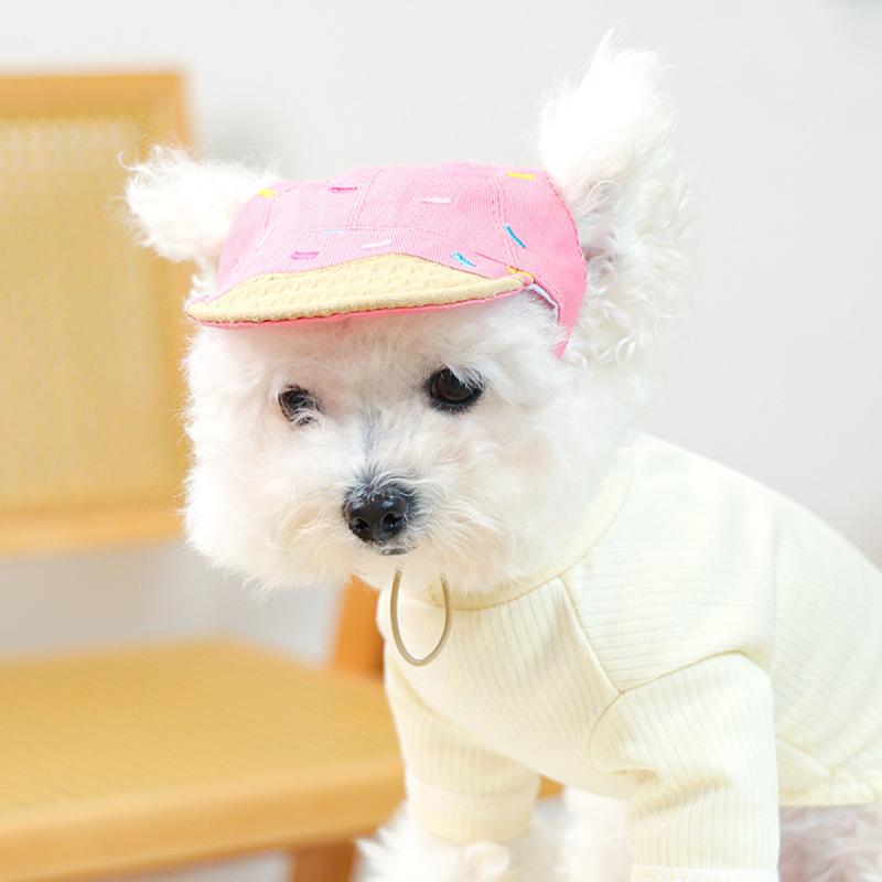 犬猫用ベースボールキャップ 小型犬 子犬用 デイジー柄 お散歩 外出 ファッション小物 おしゃれ かわいい カジュアル かっこいい ポリエステル