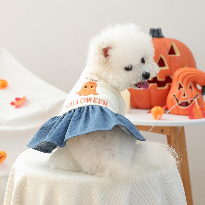 ペット服 犬 猫 小型犬 小型猫 秋冬 ハロウィン かわいい おしゃれ 白い幽霊 コスチューム 衣装 仮装 ..