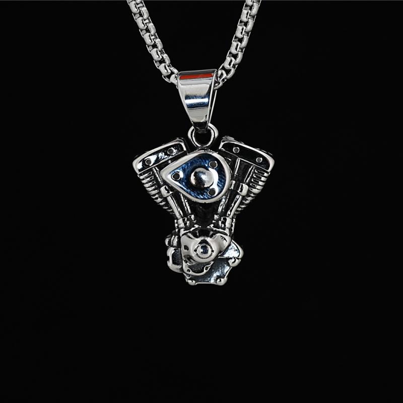 ネックレス メンズ ステンレス 欧米風 街頭 パンク系 レトロ ヴィンテージ 立体 メカニカルパーツ ペン..