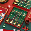 スプーン ステンレス製 4点セット クリスマス 吊り下げタイプ コーヒー デザート 撹拌用 かわいい おしゃれ 鏡面仕上げ カトラリー ギフト 贈り物 プレゼン...