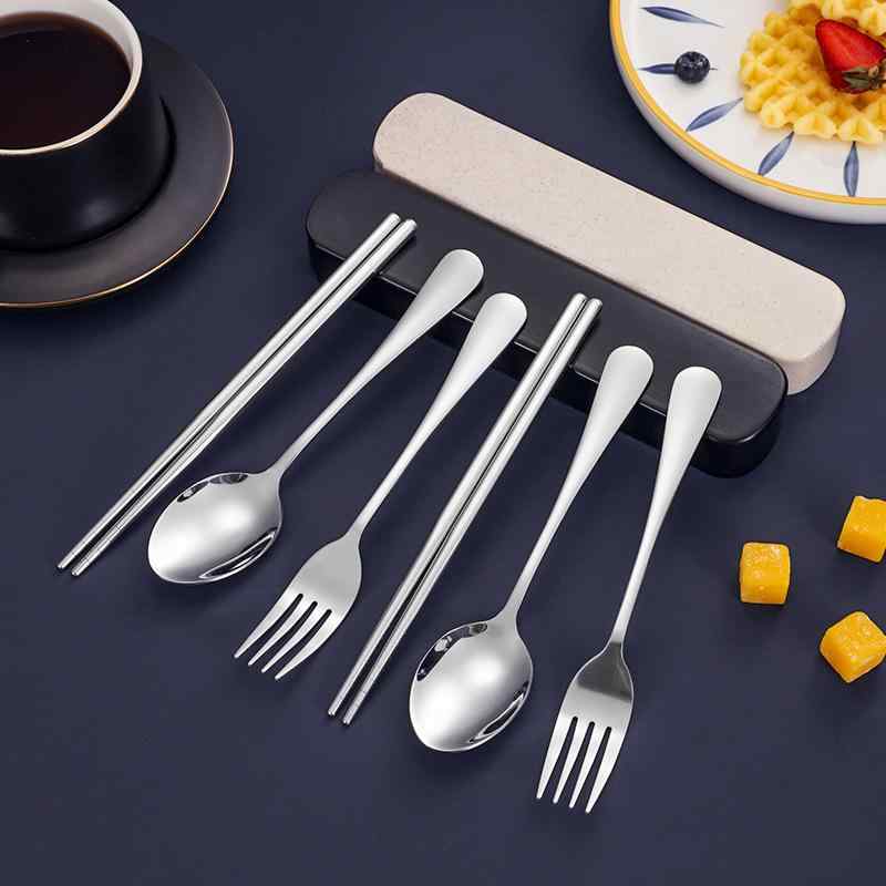 楽天花りぼんカトラリー 学生用 子供用 大人用 ステンレス 携帯用 箸 スプーン フォーク 3点セット 収納ケース付き アウトドア 旅行 弁当 ランチ ピクニック ギフト