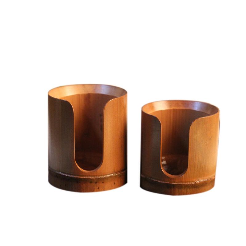 カップホルダー 竹製 U字型 竹細工 レトロ 禅スタイル コップスタンド 茶器 収納ラック キッチン 食卓 ..