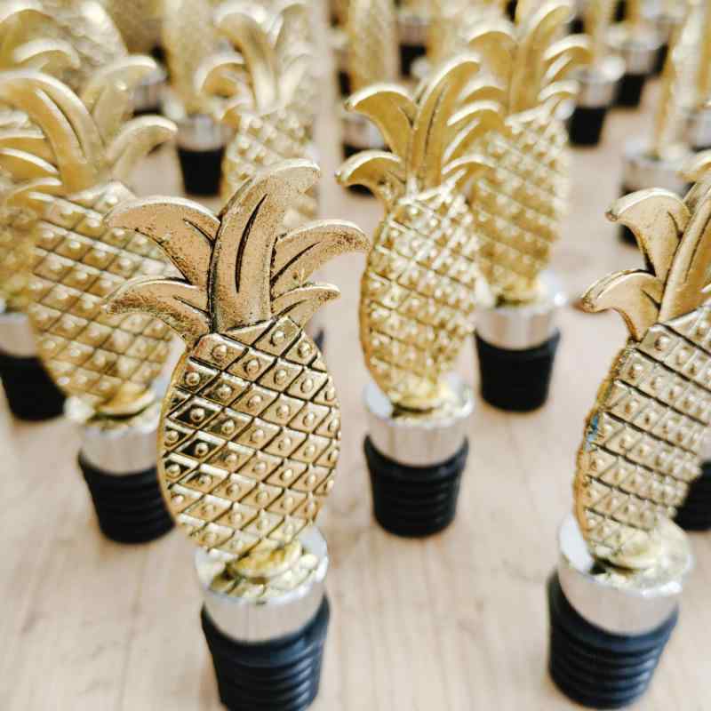 ワイン栓 パイナップル型 ゴールド 亜鉛合金製 ワインボトルストッパー ワイン保存用 赤ワイン 白ワイ..