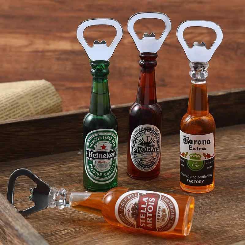 栓抜き ボトルオープナー 冷蔵庫マグネット ビール瓶型 ワイン開栓器 立体 強力磁石 キッチンツール お..