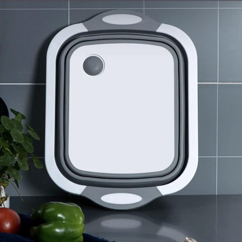 まな板 折りたたみ 両用 家庭用 洗い桶 水切り 多機能 滑り止め 吊り下げ プラスチック製 PP TPR素材 コンパクト モダン シンプル ポータブル 調理器具