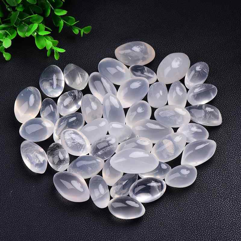 置物 天然乳白水晶 タンブルストーン 磨き石 観賞用 癒し パワーストーン コレクション 不定形原石 イ..