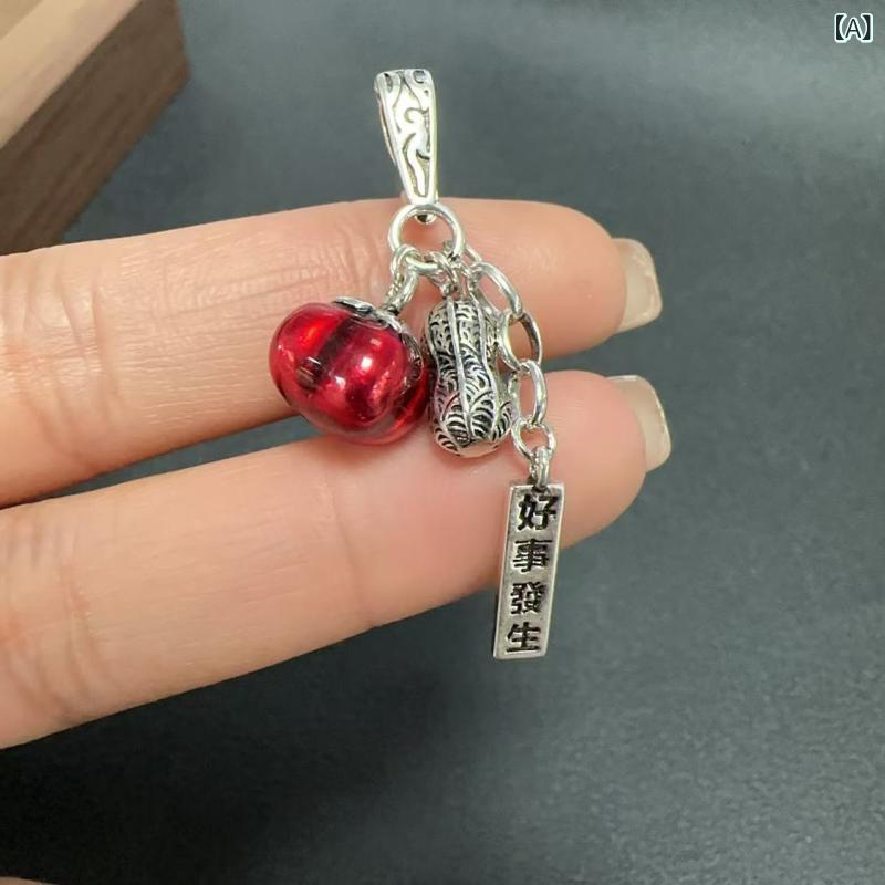 ネックレス レディース 柿モチーフ 開運 幸運 ラッキーアイテム シンプル スタイリッシュ 個性的 中国..