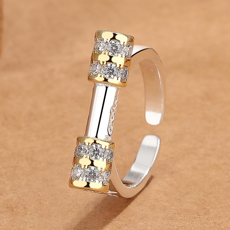 指輪 レディース タイ風 レトロ 人縁鳥 オープンリング サイズ調整可能 個性的 デザイン ジルコニア 銅製 ゴールドカラー 人差し指 夏(4)