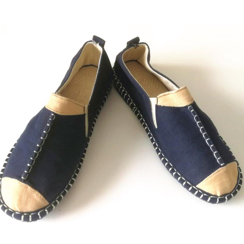 スリッポン 靴 メンズ 男性用 布 中華風 レトロ 刺繍 綿麻 コットンリネン ゴム底 一本履き カジュアル..