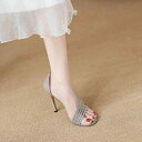 ハイヒール サンダル パンプス レディース グリッター ラメ ピンヒール 疲れにくい 歩きやすい エレガント デザイン ローズゴールド 春夏