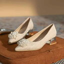 パンプス レディース ポインテッドトゥ ローヒール 太ヒール 通勤 オフィス 結婚式 二次会 パーティー 普段使い 疲れにくい フレンチシック 上品 ラメ 春秋...