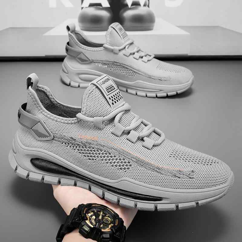 靴 スニーカー メンズ 春夏 通気性 メッシュ ランニングシューズ カジュアル 普段使い インヒール 衝撃吸収 耐摩耗性 PU ラバーソール レースアップ ラウンドトゥ ジョギング 革切り替え