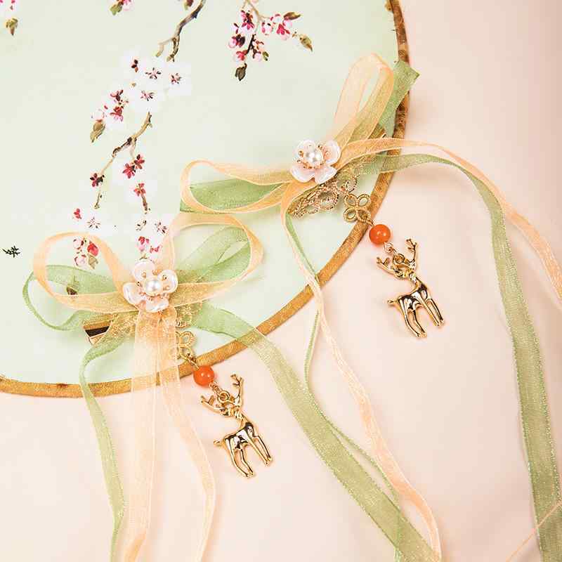 ヘアクリップ 女の子 キッズ 瑶瑶デザイン 古風 レトロ アンティーク調 鹿モチーフ 蝶々モチーフ かわいい 幻想的 手作り 合金製 サイドクリップ 和装 普段...