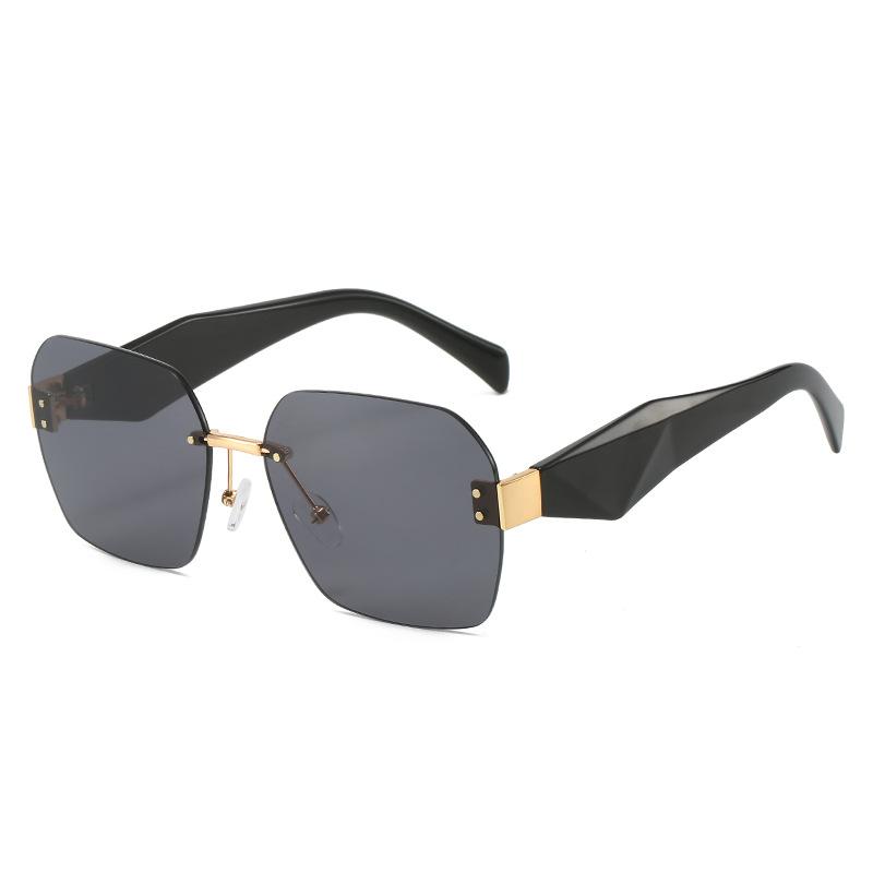 サングラス ユニセックス フチなし リムレス スクエア 四角形 PC素材 菱形テンプル 欧米風 スタイリッシュ シンプル UV400カット 紫外線対策 ドライブ 旅行 アウトドア アイウェア