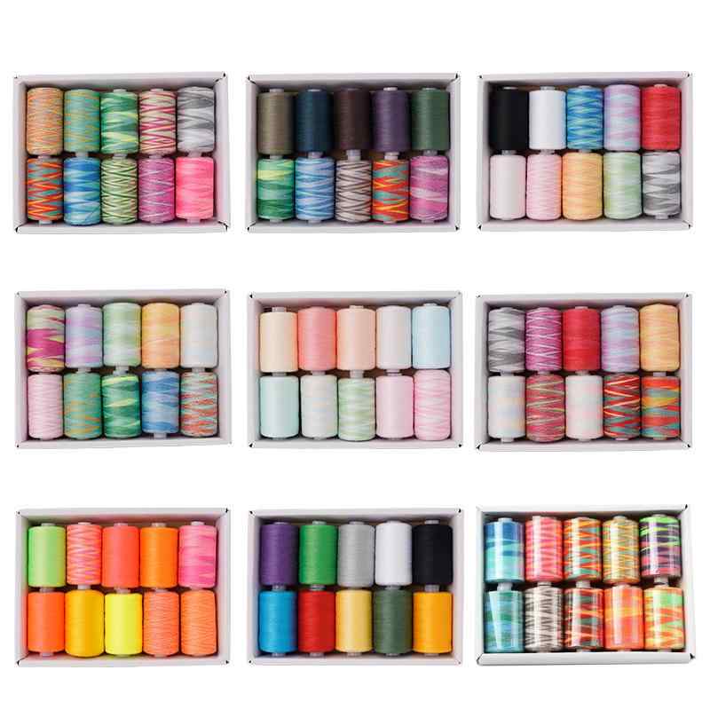 縫い糸 家庭用 ミシン糸 手縫い糸 ポリエステル製 カラフル レインボーカラー 小巻 ミニボビン 裁縫 手..
