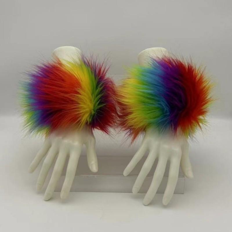 アームカバー レディース 女性用 フェイクファー エコファー モコモコ ふわふわ 防寒 保温 暖かい ハンドウォーマー リストウォーマー 袖カバー かわいい ガーリー 秋冬(x2)