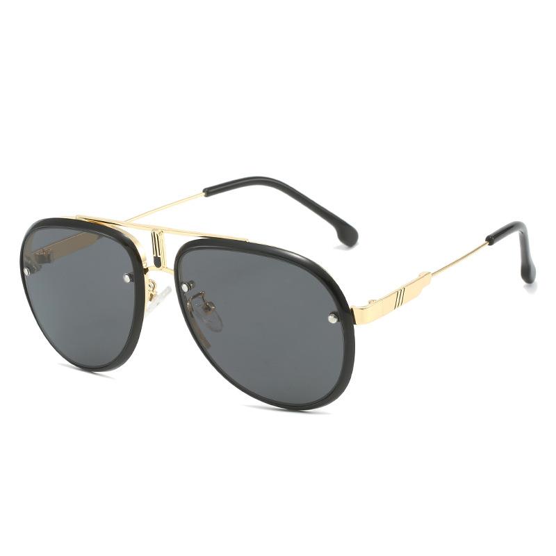 サングラス メンズ レディース パイロット アビエーター 欧米風 個性的 レトロ ダブルブリッジ UVカット PCレンズ コンビフレーム 秋冬 ドライブ アウトドア ファッション小物