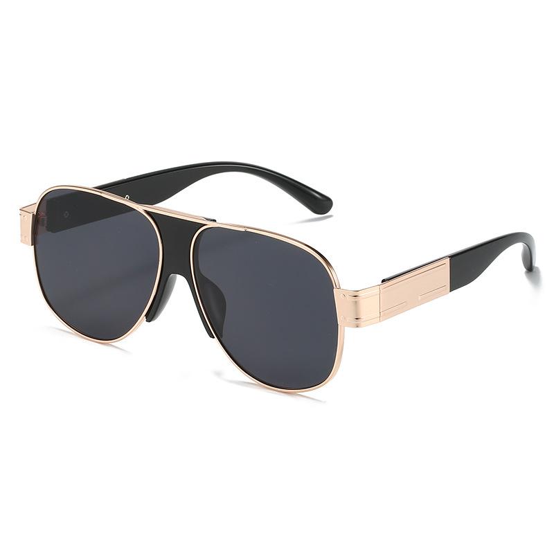 サングラス レディース ビッグフレーム 欧米風 トレンド レトロ パイロット アビエーター ストリートスタイル プラスチック メタルフレーム UVカット 紫外線対策 軽量