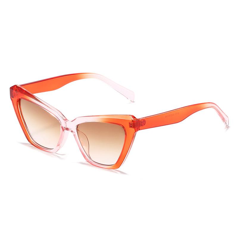 サングラス レディース キャットアイ 欧米風 個性派 インフルエンサー UV400 UVカット 軽量 カラフル キャンディカラー プラスチック製 普段使い 旅行 ドライブ ファッション アイウェア 春夏