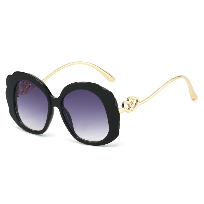 サングラス レディース オーバル ダブルハート かわいい バイカラー 個性的 インスタ風 UV400 ファッシ..