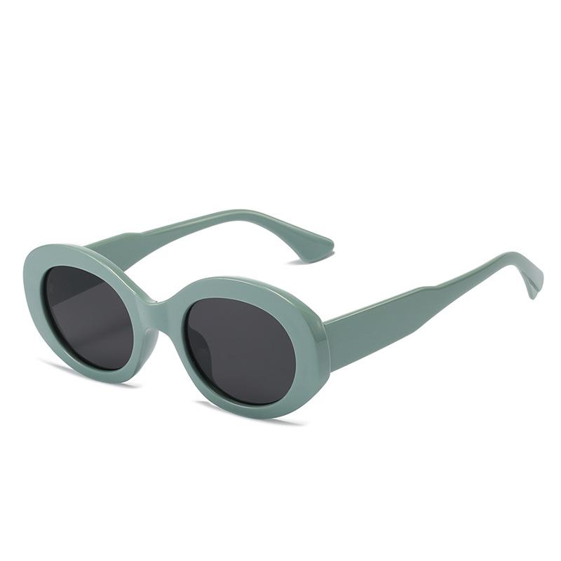 サングラス オーバル UV400 UVカット 紫外線対策 韓国風 ファッション レトロ PCフレーム 春夏 街歩き ドライブ レジャー すっぴん隠し 小顔効果 ブラック グレー ヒョウ柄