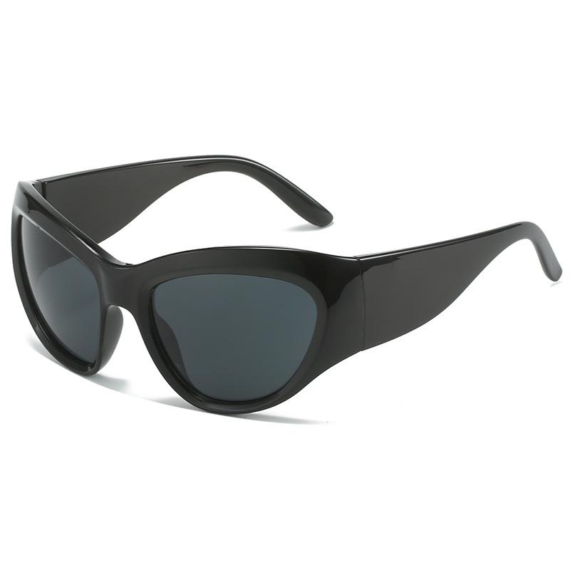 サングラス レディース キャットアイ ビッグフレーム Y2K 個性的 ミラーレンズ UV400カット PC素材 サイクリング ストリートスタイル バタフライフレーム