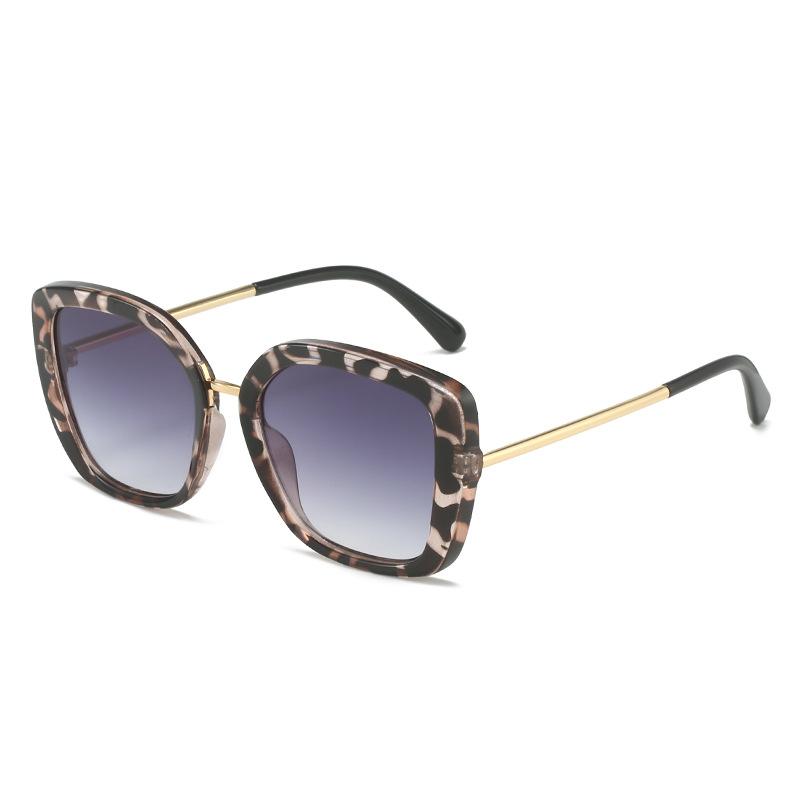 サングラス レディース 秋冬 スクエアフレーム UV400 UVカット シンプル ベーシック PCレンズ プラスチック メタルフレーム アイウェア 旅行 ドライブ ストリートファッション ブラック ブラウン ヒョウ柄