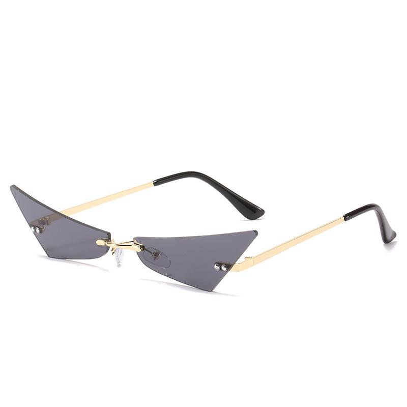 サングラス レディース 小フレーム キャットアイ 個性的 ユニーク ストリートスタイル メタルフレーム ゴールド UVカット 紫外線対策 春夏 レジャー 旅行 アウトドア イベント