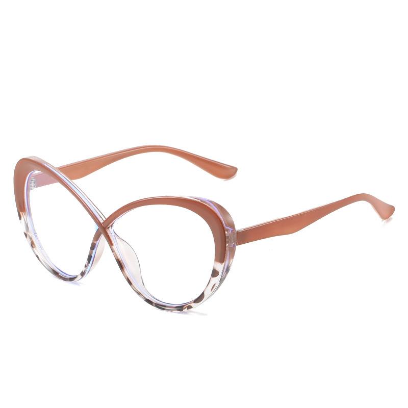 眼鏡 レディース 個性的 バイカラー ブルーライトカット 伊達メガネ 小顔 TR90素材 軽量 ユニーク形状 フルリム おしゃれ ファッションメガネ 大人