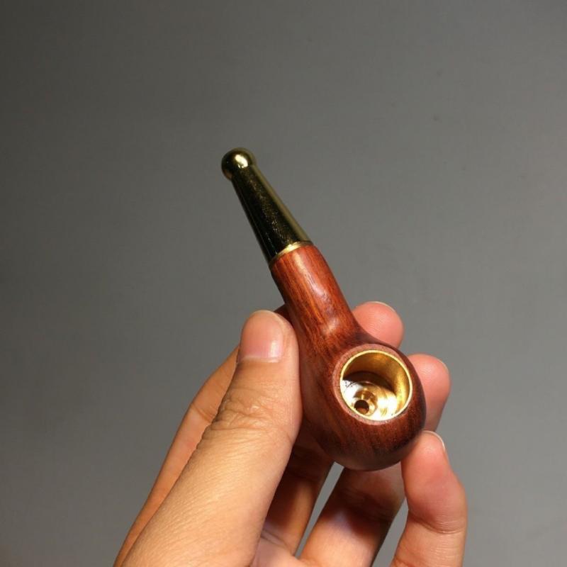 パイプ メンズ アフリカ紫檀 無垢材 天然木製 小型 ポータブル 短い吸い口 レトロ ヴィンテージ 喫煙具..