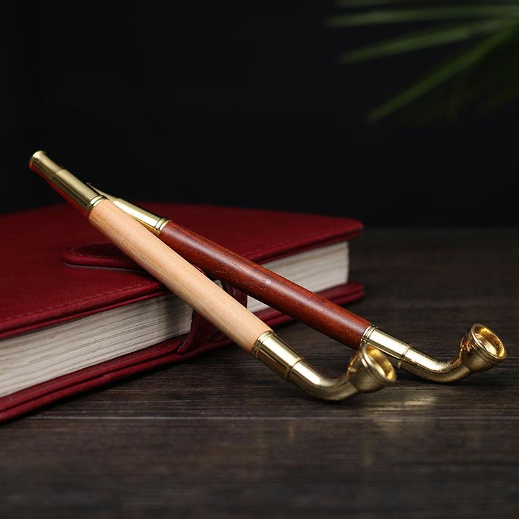 煙管 酸枝 血檀 崖柏 黒檀 金糸楠 木製 細身 ストレート クラシック レトロ 高級感 喫煙具 パイプ 愛煙..