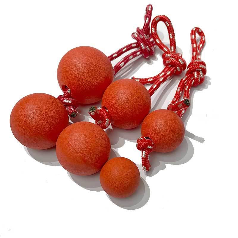 犬用おもちゃ デンタルケア 噛むおもちゃ ソリッド ゴム製 頑丈 丈夫 弾力ボール ロープ付き トレーニング 遊び ストレス解消 歯磨き 赤 安全素材