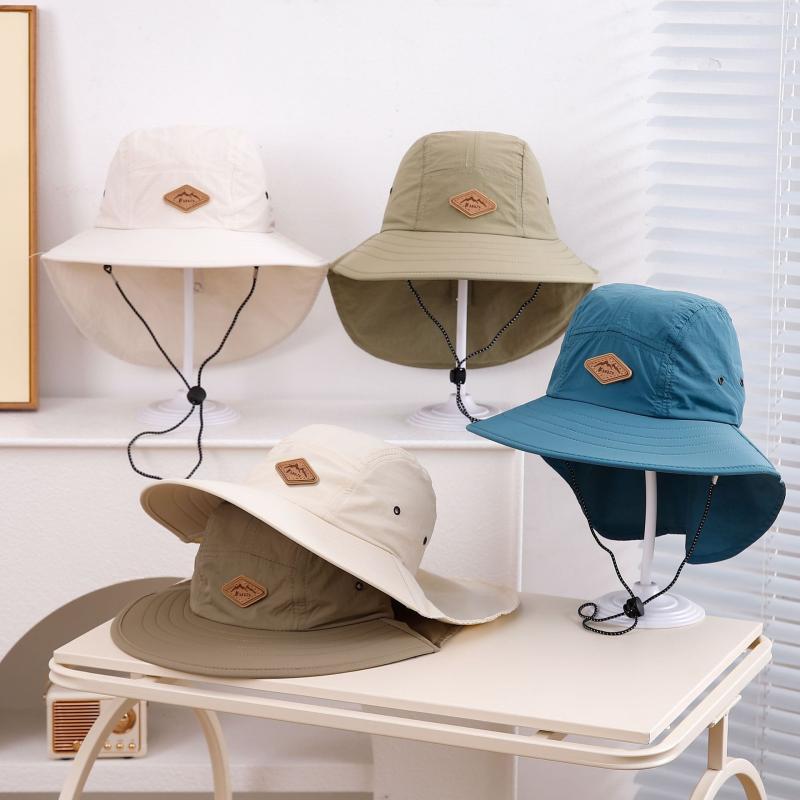 キッズ サファリハット ネックカバー付き 薄手 綿 日よけ UVカット 速乾 紫外線対策 アウトドア 外出 通園 春夏秋 かわいい 2-5歳 子供用