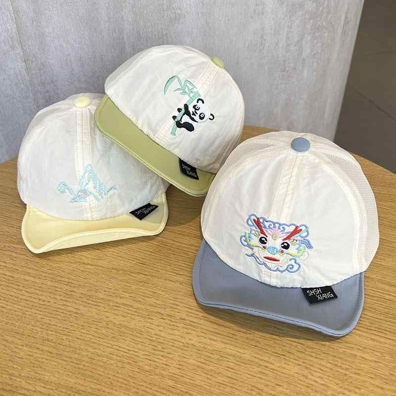 キャップ ベビー キッズ 男の子 女の子 男女兼用 メッシュ 速乾 UVカット 日よけ 通気性 ソフトつば 調節可能 ポリエステル 春夏 動物柄 かわいい