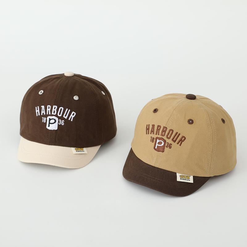 キャップ ベビー キッズ 男の子 女の子 春秋 アルファベット柄 韓国風 切り替え バイカラー配色 日よけ UVカット ベースボールキャップ 混紡 かわいい おしゃれ カジュアル