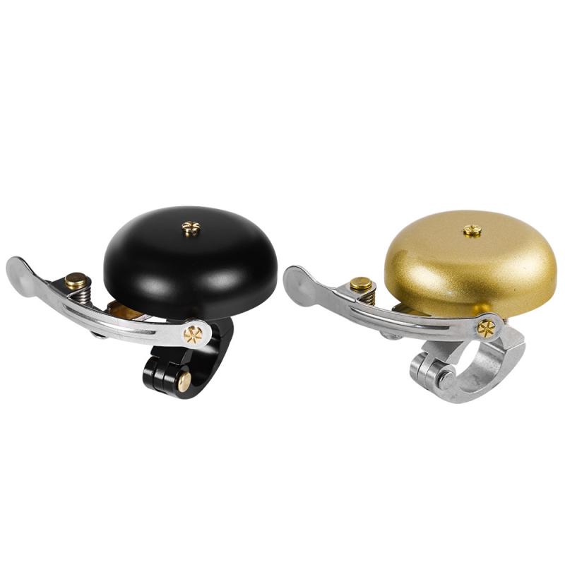 自転車 ベル 鈴 レトロ ヴィンテージ 銅製 大音量 高音質 マウンテンバイク ロードバイク クロスバイク サイクリング ツーリング 通勤通学 簡単取付 アクセサリー パーツ ブラック ゴールド