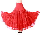 ロングスカート レディース ダンス 社交ダンス モダン ワルツ 練習用 発表会 初心者向け Aライン フレア 再生繊維 スパンデックス 軽量 快適 スポーツ フ...