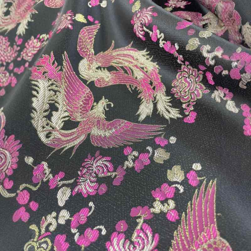 生地 高密度 鳳凰柄 錦織サテン ジャガード 新中国風 エスニック 民族衣装 チャイナドレス ベスト 人形..