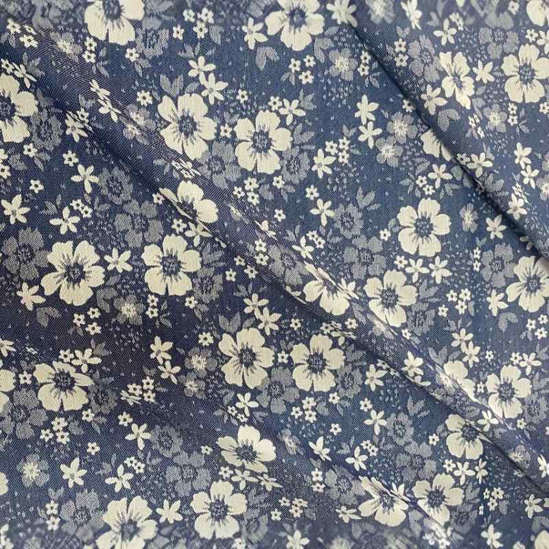 生地 ポリエステル綿 レトロ デニム風 浮き彫りジャカード ノンストレッチ 春夏 子供服 パンツ アウタ..