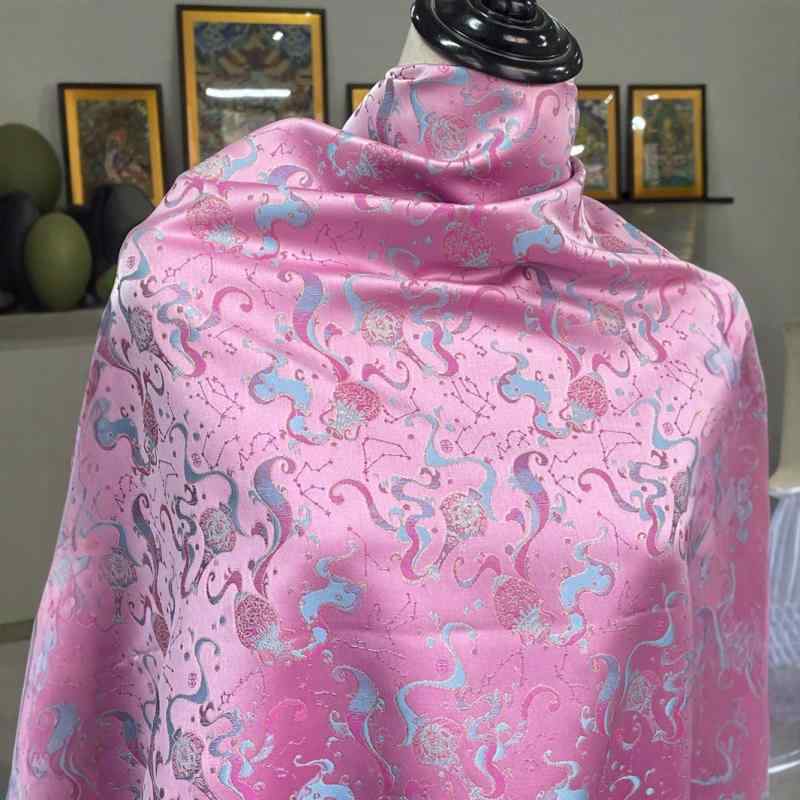 生地 レディース 中国風 宋錦調 水瓶座 星座柄 ジャカード織り 高密度 混紡生地 高級感 チャイナドレス ドレス ワンピース 衣装 洋裁 ハンドメイド用(x2)